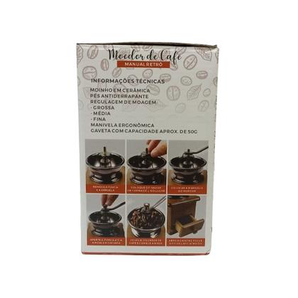 Imagem de Moedor de Café Manual Vintage de Madeira com Manivela