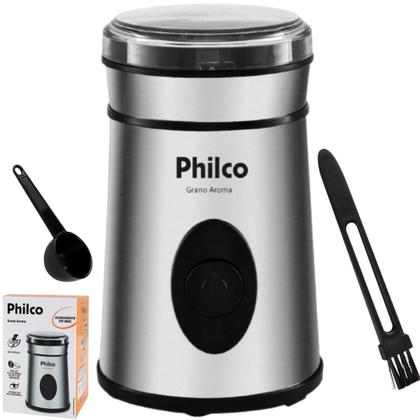 Imagem de Moedor de Café Philco Elétrico Grano Aroma 200W PMC01 com Acessórios Colher medidora e pincel de limpeza