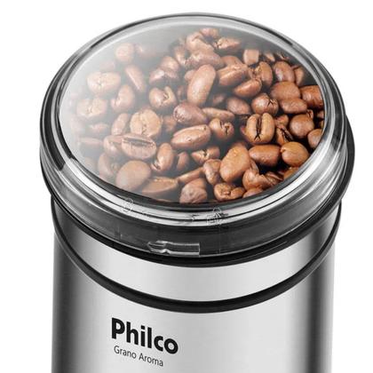 Imagem de Moedor de Café Philco Elétrico Grano Aroma 200W PMC01 com Acessórios Colher medidora e pincel de limpeza