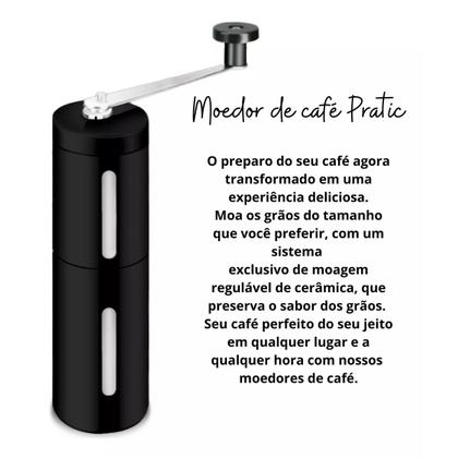 Imagem de Moedor de Café Prático + Garrafa Bule Paris 500ml - Preto Unitermi