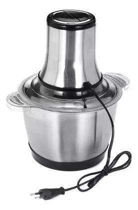 Imagem de Moedor de carne elétrico 3l, picador de alimentos, lâminas de aço inoxidável,