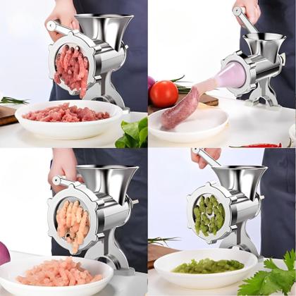 Imagem de Moedor de Carne Nº 10 Manual Multifuncional com Lâmina em Aço Inox