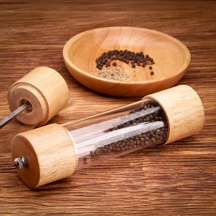 Imagem de Moedor De Pimenta E Sal Madeira Manual Temperos