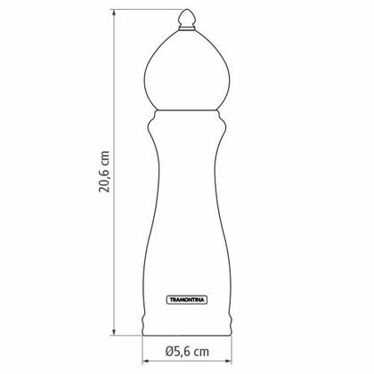 Imagem de Moedor de Pimenta e Sal Tramontina Churrasco Black em Cerâmica com Recipiente de Madeira 8" 26456008
