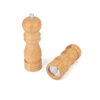 Imagem de Moedor de Pimenta Sal Grãos Temperos Manual Madeira 14cm