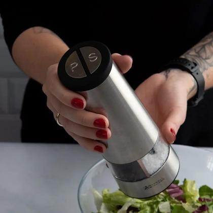 Imagem de Moedor de Sal e Pimenta Automático 2 em 1 Maxwell Williams Inox Cosmopolitan