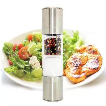 Imagem de Moedor de Sal e Pimenta em aço Inox Gourmet 2 em 1