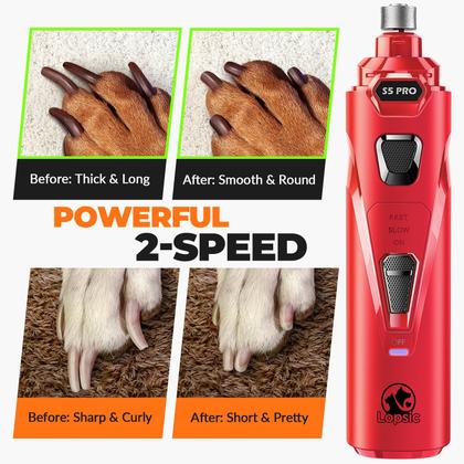 Moedor de unhas para cães LOPSIC com 2 luzes LED, 2 velocidades, recarregável Imagem de Moedor de unhas para cães LOPSIC com 2 luzes LED, 2 velocidades, recarregável
