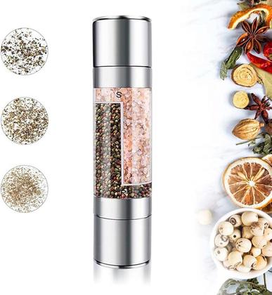 Imagem de Moedor Duplo Manual De Pimenta ou Sal Gourmet Inox
