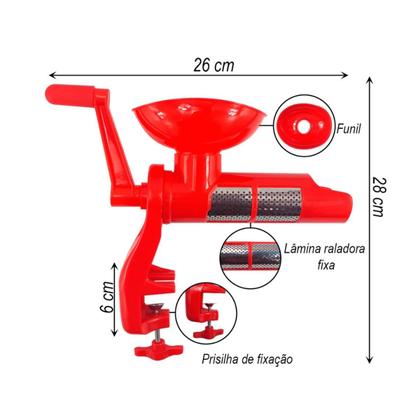 Imagem de Moedor e espremedor Manual para Molho de Tomate Caseiro Triturador Espremedor 