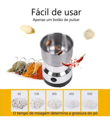 Imagem de Moedor Elétrico de Café triturador de Grãos inoxidável Bivolt Uso Doméstico