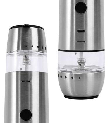 Imagem de Moedor Elétrico Duplo Para Sal E Pimenta Duplo Automático Usb