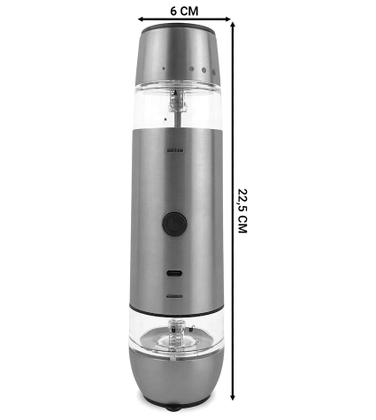 Imagem de Moedor Elétrico Duplo Para Sal E Pimenta Duplo Automático Usb