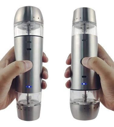 Imagem de Moedor Elétrico Duplo Para Sal E Pimenta Duplo Automático Usb