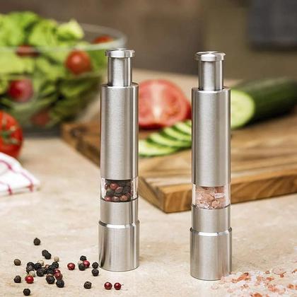 Imagem de Moedor Gourmet Inox Para Pimenta Sal Grosso Temperos Prático