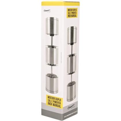 Imagem de Moedor Manual Duplo Para Sal E Pimenta Em Inox