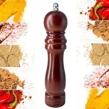 Imagem de Moedor Manual Em Madeira Para Sal Pimenta e Temperos 21cm