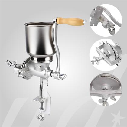 Imagem de Moedor Manual Grãos Milho Café Aveia Em Ferro Fundido Com Manivela e Fixador de Mesa