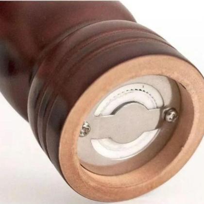 Imagem de Moedor Manual Pimenta Sal Grãos Tempero Condimento Madeira