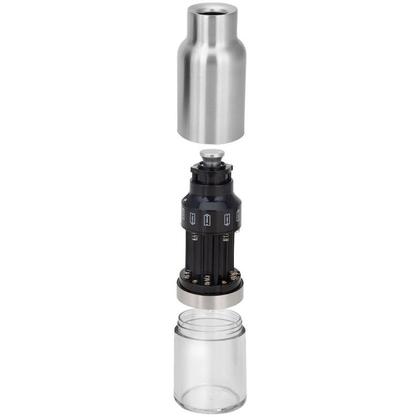 Imagem de Moedor para Sal/Pimenta Elétrico a Pilha por Gravidade em Aço Inox 6x6x18,5cm - Unyhome