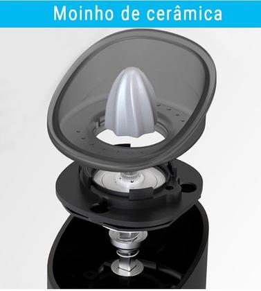Imagem de Moedor Pimenta Sal Grosso Temperos Elétrico Pilha Com Luz Azul Led Estilo e Bom Gosto Pronta Entrega com Envio Imediato