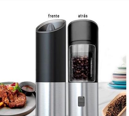 Imagem de Moedor Pimenta Sal Grosso Temperos Elétrico Pilha Com Luz Azul Led Estilo e Bom Gosto Pronta Entrega com Envio Imediato