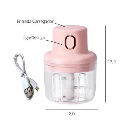 Imagem de Moedor Processador De Alho Elétrico 250ml Recarregável Usb