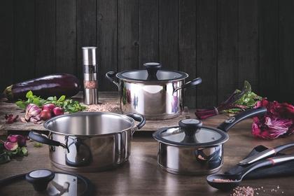 Imagem de Moedor Sal e Pimenta Realce Duplo Aço Inox e Acrílico c/ Moinho em Cerâmica Tramontina