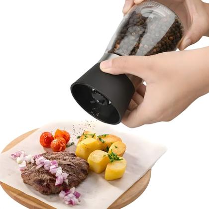 Imagem de Moedor Sal Pimenta Temperos Especiarias Manual Vidro Inox