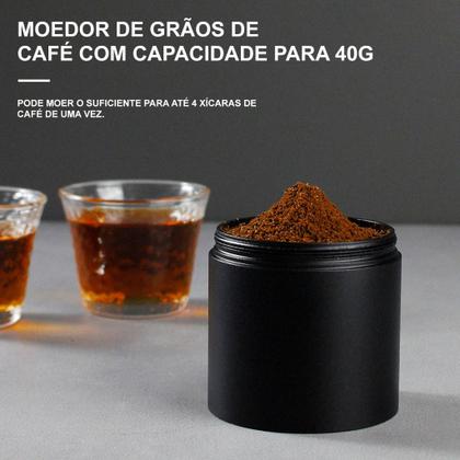 Imagem de Moedor Triturador de Café Grãos Gourmet Manual Profissional Ajustável Com Pincel Cozinha Portátil