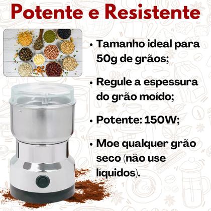 Imagem de Moedor Triturador Elétrico de Café e Grãos 150W 110V Lâminas Inox e Ervas