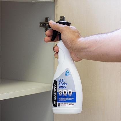 Imagem de Mofo e Bolor Attack 500ml Nano4you Limpador e Tratamento Completo Elimina Mofo e Bolor pela raiz