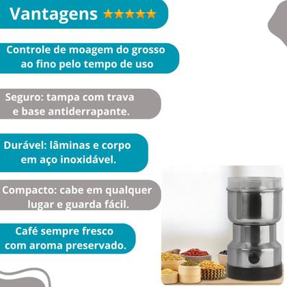 Imagem de Moinho de Café Portátil  110V Tampa com Trava
