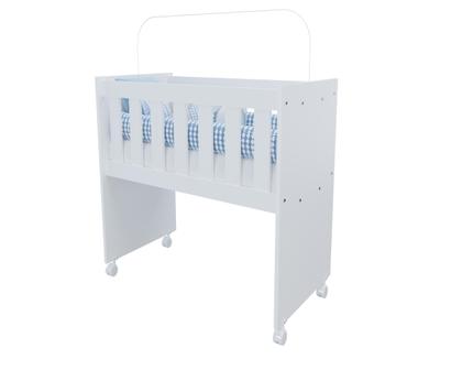 Imagem de Moises Mini Berço Malu Para Quarto Do Bebê Com Rodizios Para Meninos E Meninas Moderno Com Colchão Multifuncional Kids Cor Branco