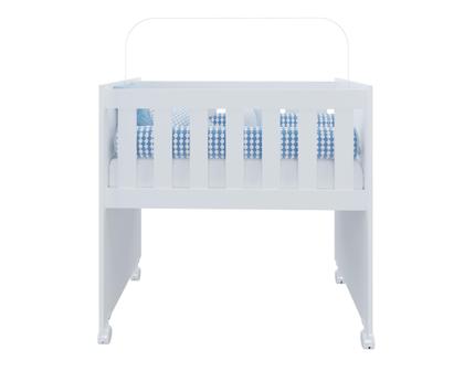 Imagem de Moises Mini Berço Malu Para Quarto Do Bebê Com Rodizios Para Meninos E Meninas Moderno Com Colchão Multifuncional Kids Cor Branco