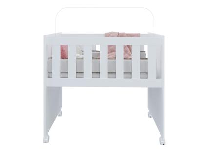 Imagem de Moises Mini Berço Malu Para Quarto Do Bebê Com Rodizios Para Meninos E Meninas Moderno Com Colchão Multifuncional Kids Cor Branco