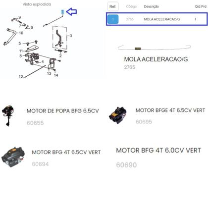 Imagem de Mola Aceleração P/ Motor de Popa BFG 6.5cv - 2765