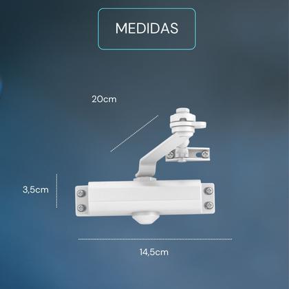 Imagem de Mola Aérea Amortecedor Braço Hidráulico Branco Para Portas De Madeira Alumínio Interna E Externa