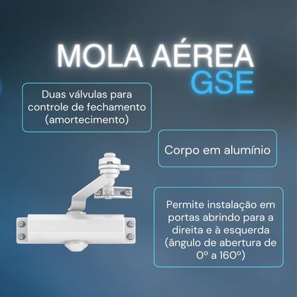 Imagem de Mola Aérea Amortecedor Braço Hidráulico Branco Para Portas De Madeira Alumínio Interna E Externa