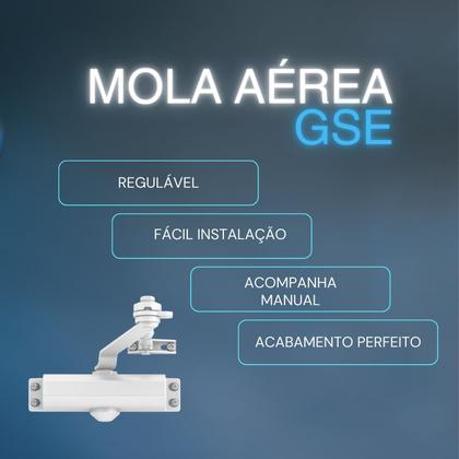 Imagem de Mola Aérea Amortecedor Braço Hidráulico Branco Para Portas De Madeira Alumínio Interna E Externa