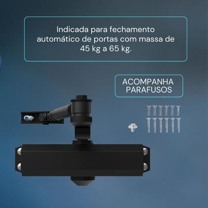 Imagem de Mola Aérea Preta Braço Hidráulico Amortecedor Para Portao Porta Não Bater Força 3