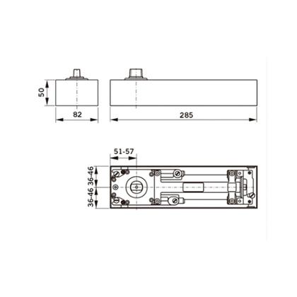 Imagem de Mola De Piso Com Espelho de Inox pra Porta De Vidro BTS 75R Dorma