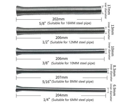 Imagem de Mola Dobrar Cano Tubo Cobre Aluminio 1/4 5/16 3/8 1/2 5/8