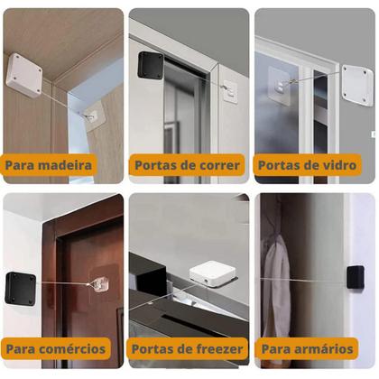 Imagem de Mola Fecha Porta Fechador Automático Com Regulagem Aérea Cabo Inox