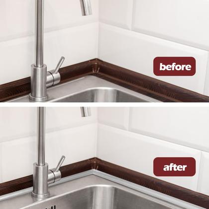 Imagem de Moldagem de acabamento de parede Acewell 10m em PVC prateado autoadesivo