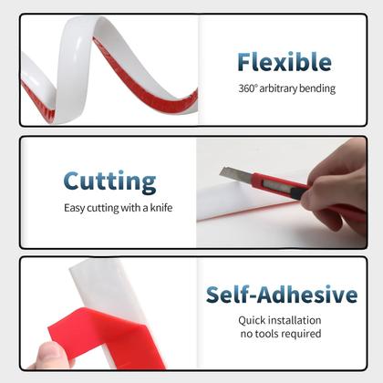 Imagem de Moldagem flexível em um quarto de círculo Risunpet Mini Peel and Stick