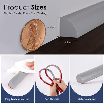 Imagem de Moldagem redonda flexível PATTENGO 4m Rubber Grey