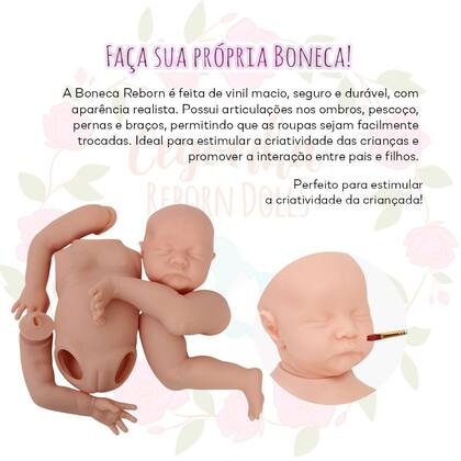 Imagem de Molde Boneca Reborn Realista Lívia Torso Silicone Articulada