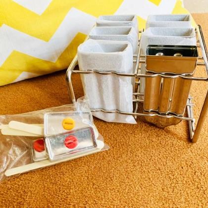 Imagem de Molde de Picolé de Aço Inoxidável com Suporte - Faça Sorvete Caseiro