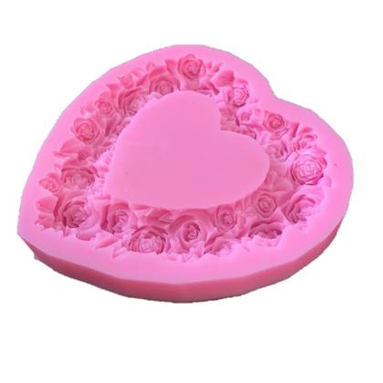 Imagem de Molde de sabão de silicone Wokex Big Size em forma de coração rosa rosa